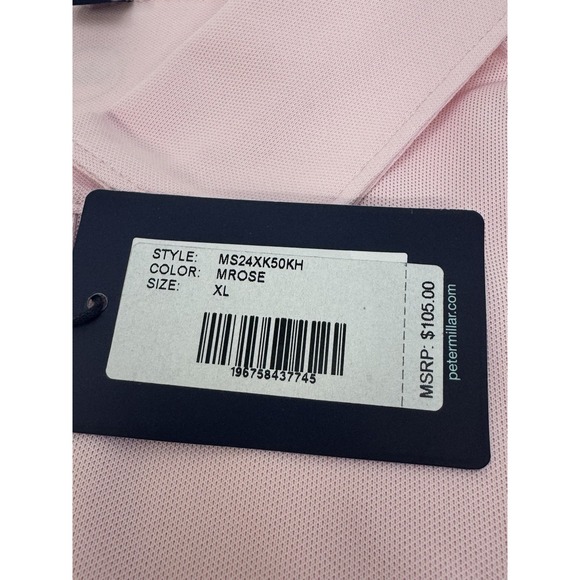 NWT Peter Millar SOUL Performance Jersey Golf Polo Shirt MROSE Pink XL $105 - Picture 3 of 10